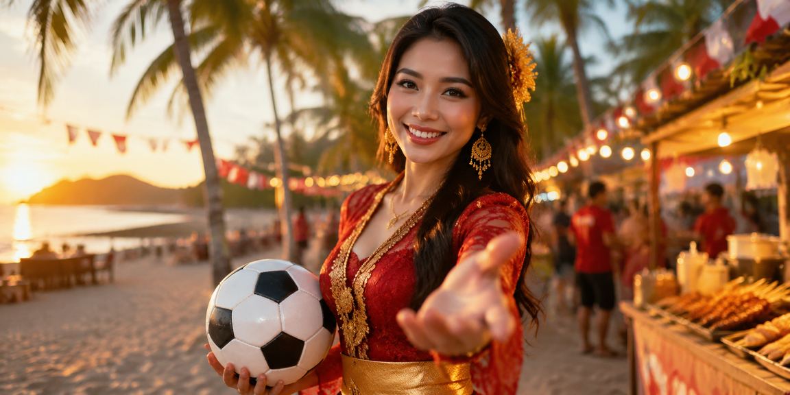 Penonton festival sepak bola bersorak merayakan gol sambil memantau taruhan di ponsel